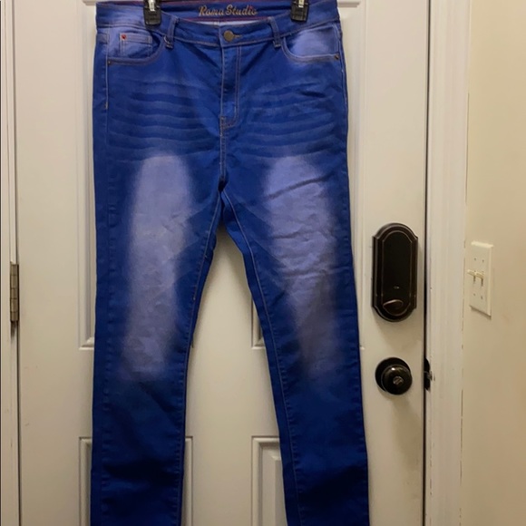 Roma Studio Denim - Roma Studios Indigo Blue Skinny Jeans EUC Size 15